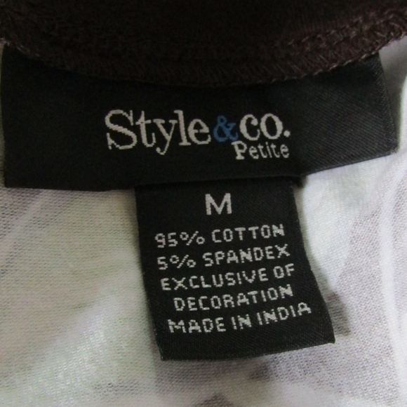 NEW Style & Co. Petite Brown Pink Floral Tunic MP - Picture 4 of 5